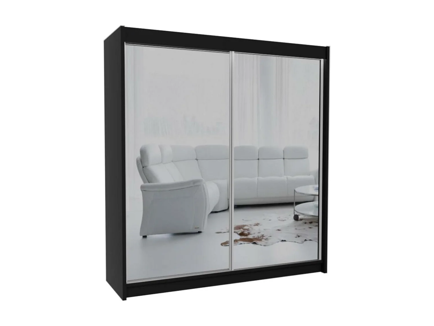 ARMOIRE À PORTES FERMÉES Debra 200/216/61 noir avec miroir