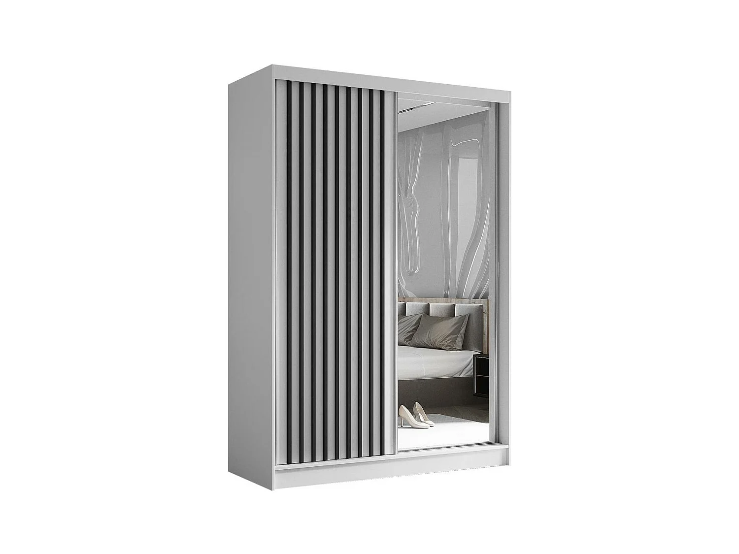 ARMOIRE A PORTES FERMÉES Helix 150/216/61 blanc+noir