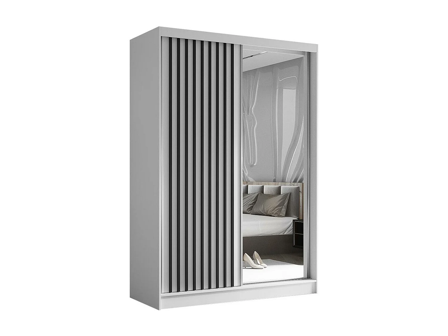 ARMOIRE A PORTES FERMÉES Helix 150/216/61 blanc+noir