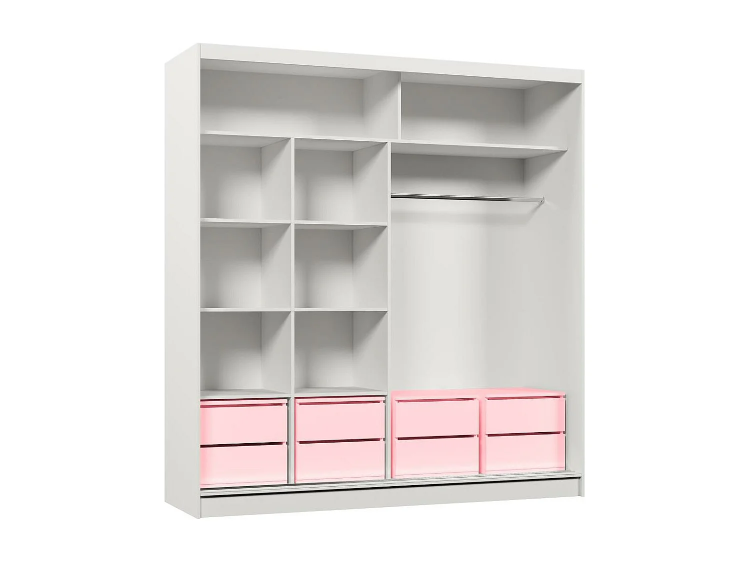 ARMOIRE À PORTES FERMÉES Gaja 200/216/61 noir avec miroir et inserts de tiroirs