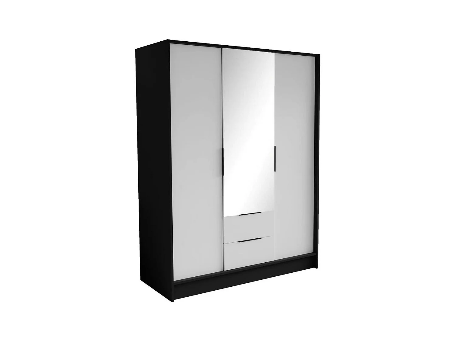 ARMOIRE A PORTES TOURNANTES Niko 150/51/200 cm noir+blanc