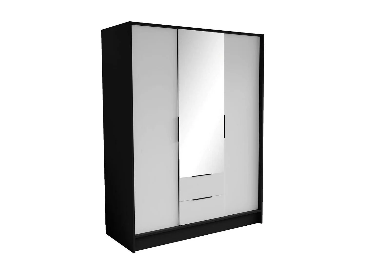 ARMOIRE A PORTES TOURNANTES Niko 150/51/200 cm noir+blanc