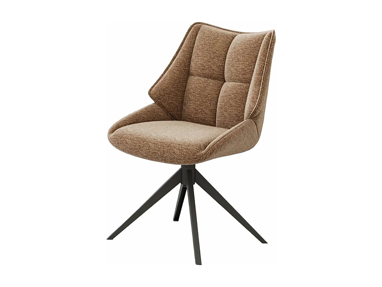 Lot de 2 chaises de salle à manger - tissu et métal - marron - SANDOR