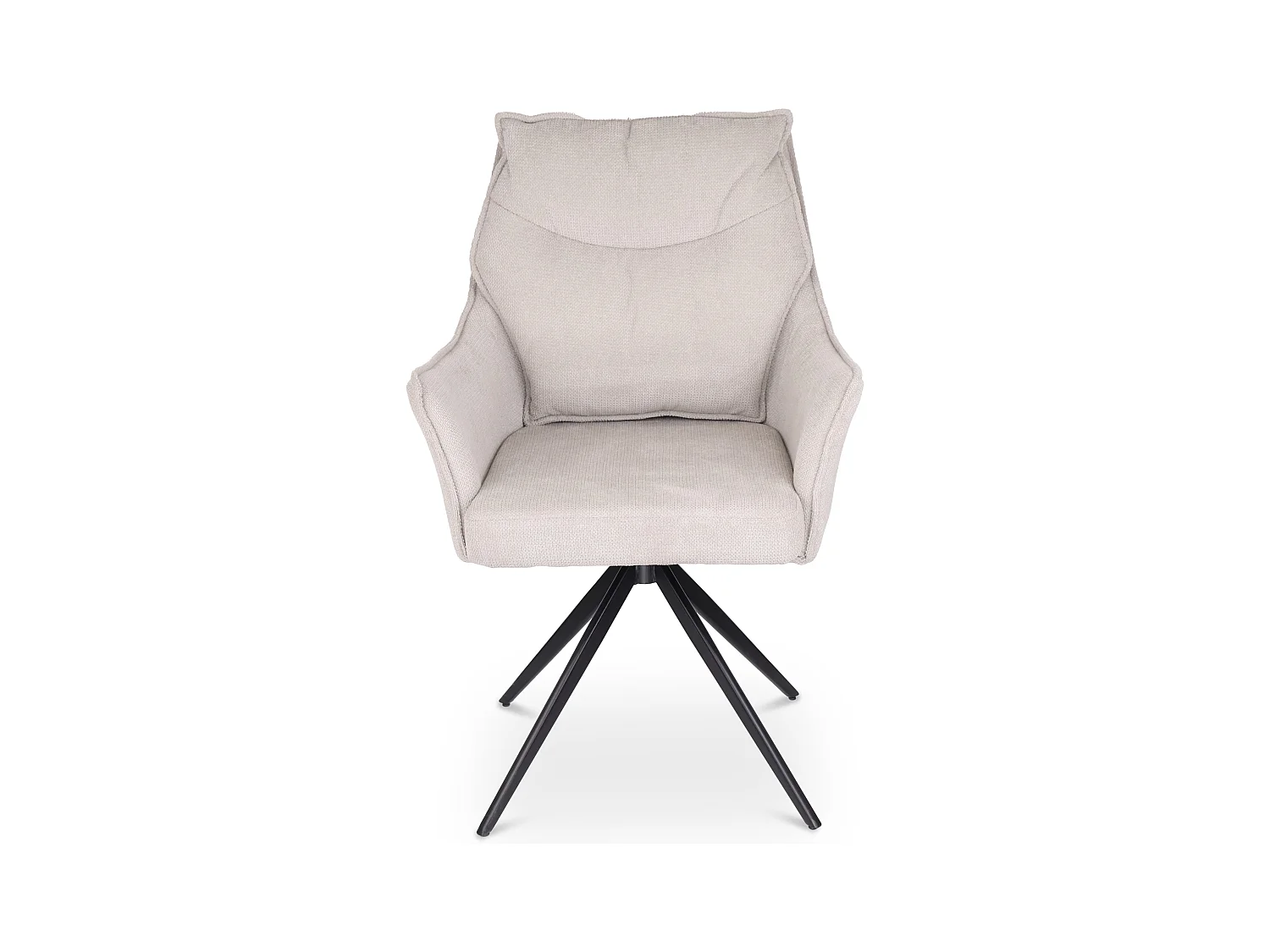 Lot de 2 chaises de salle à manger - tissu et métal - beige - AMPLUS