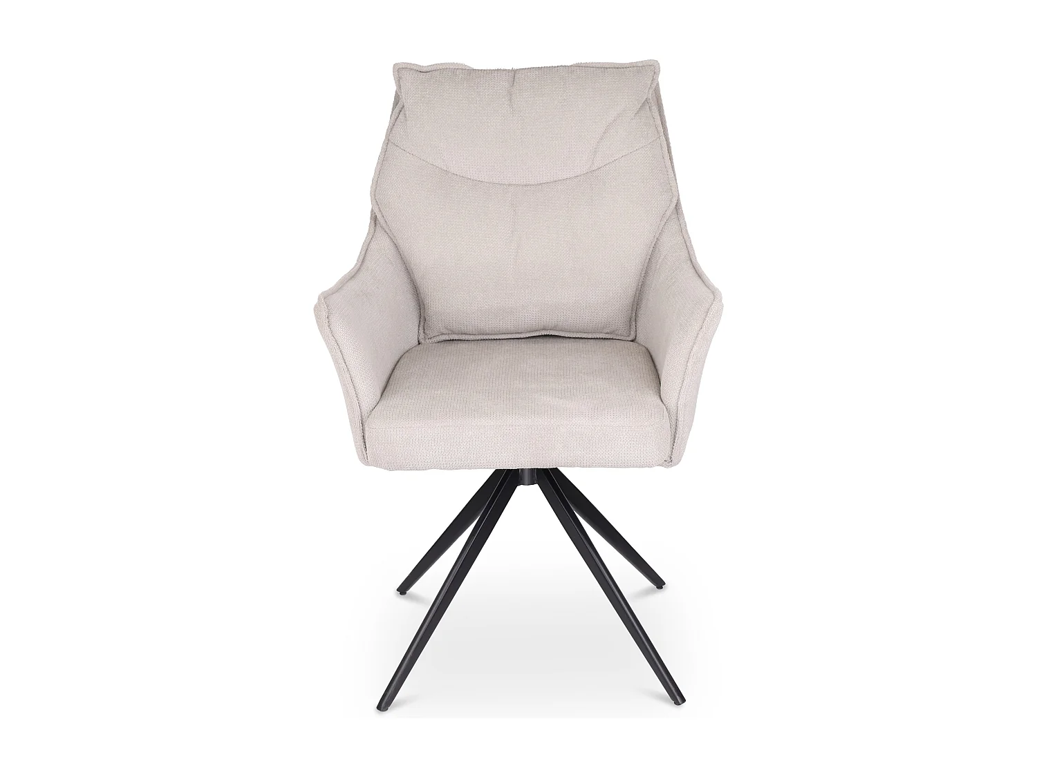 Eetkamerstoel set van 2 - stof en metaal - beige - AMPLUS