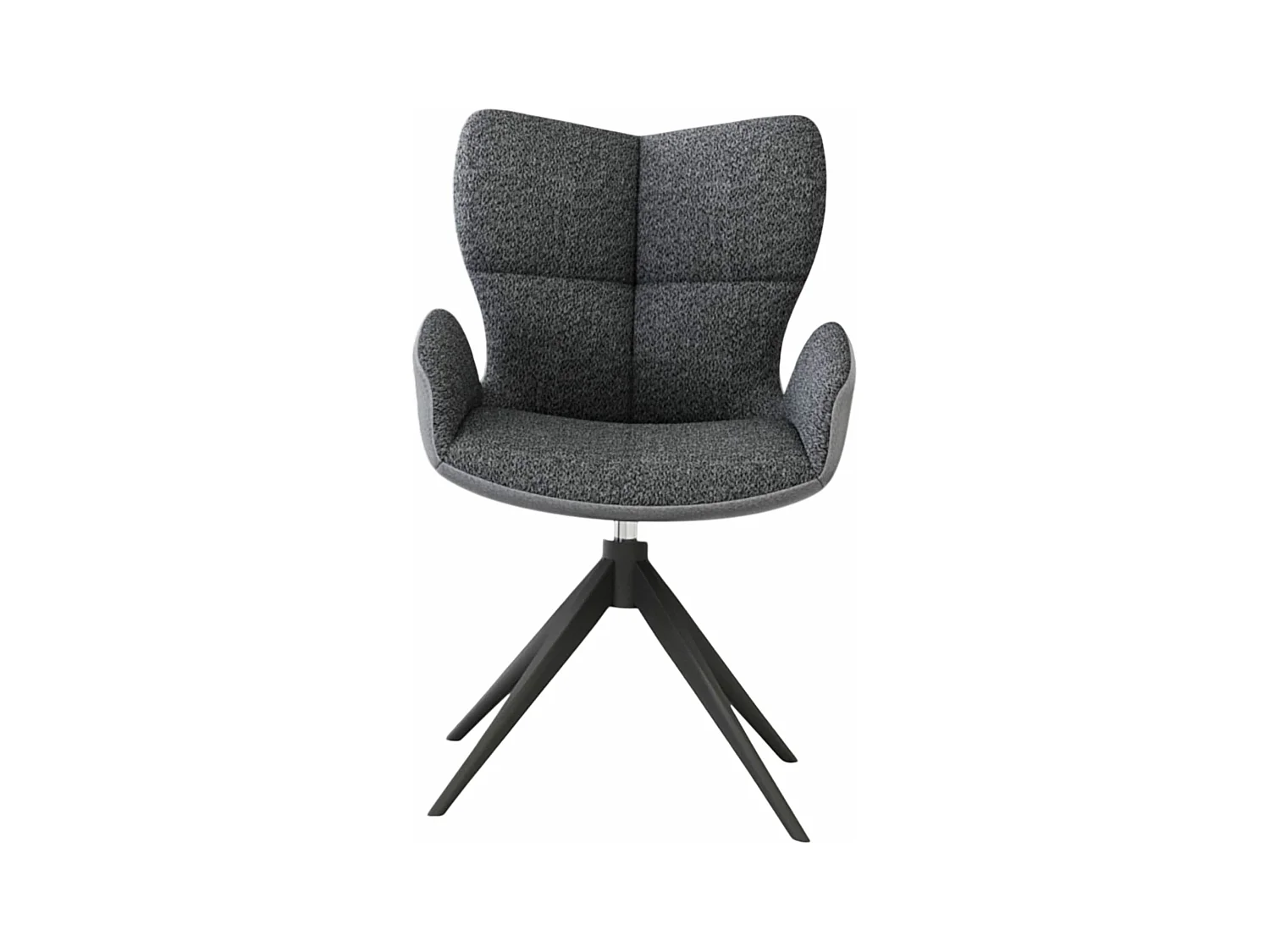 Lot de 2 chaises de salle à manger - tissu et métal - gris foncé - SUZANA