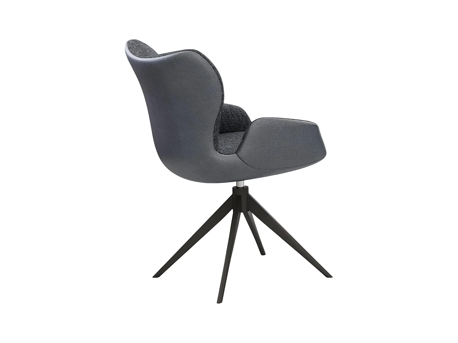 Lot de 2 chaises de salle à manger - tissu et métal - gris foncé - SUZANA