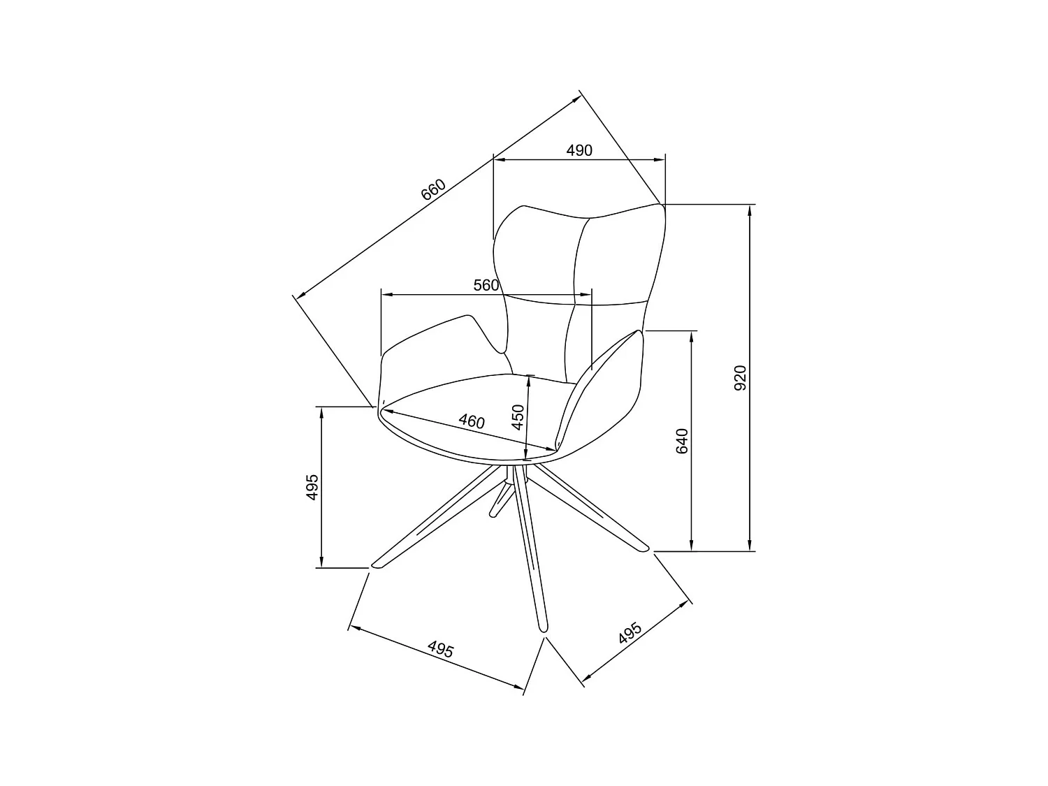 Lot de 2 chaises de salle à manger - tissu et métal - gris foncé - SUZANA
