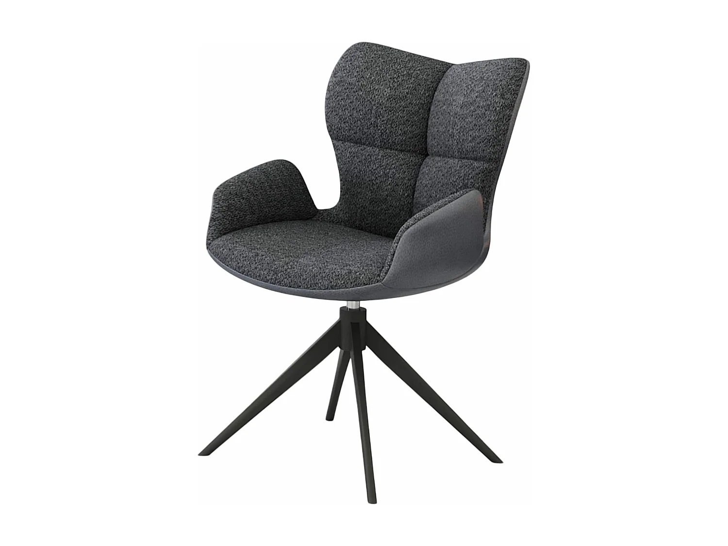 Lot de 2 chaises de salle à manger - tissu et métal - gris foncé - SUZANA