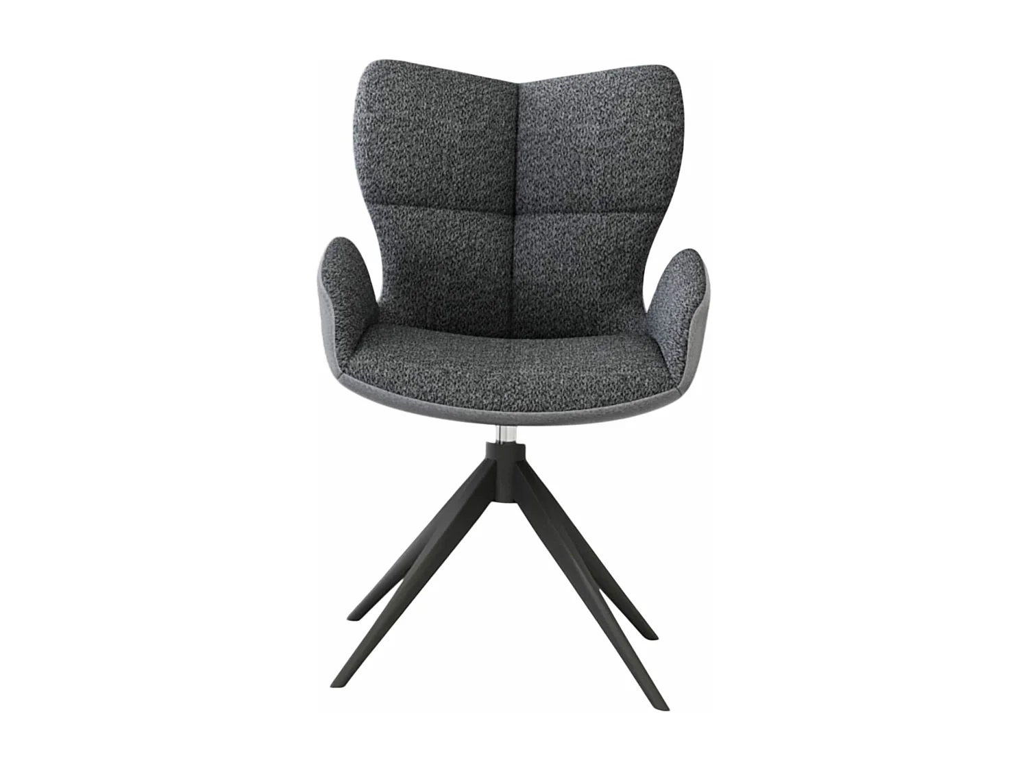 Lot de 2 chaises de salle à manger - tissu et métal - gris foncé - SUZANA