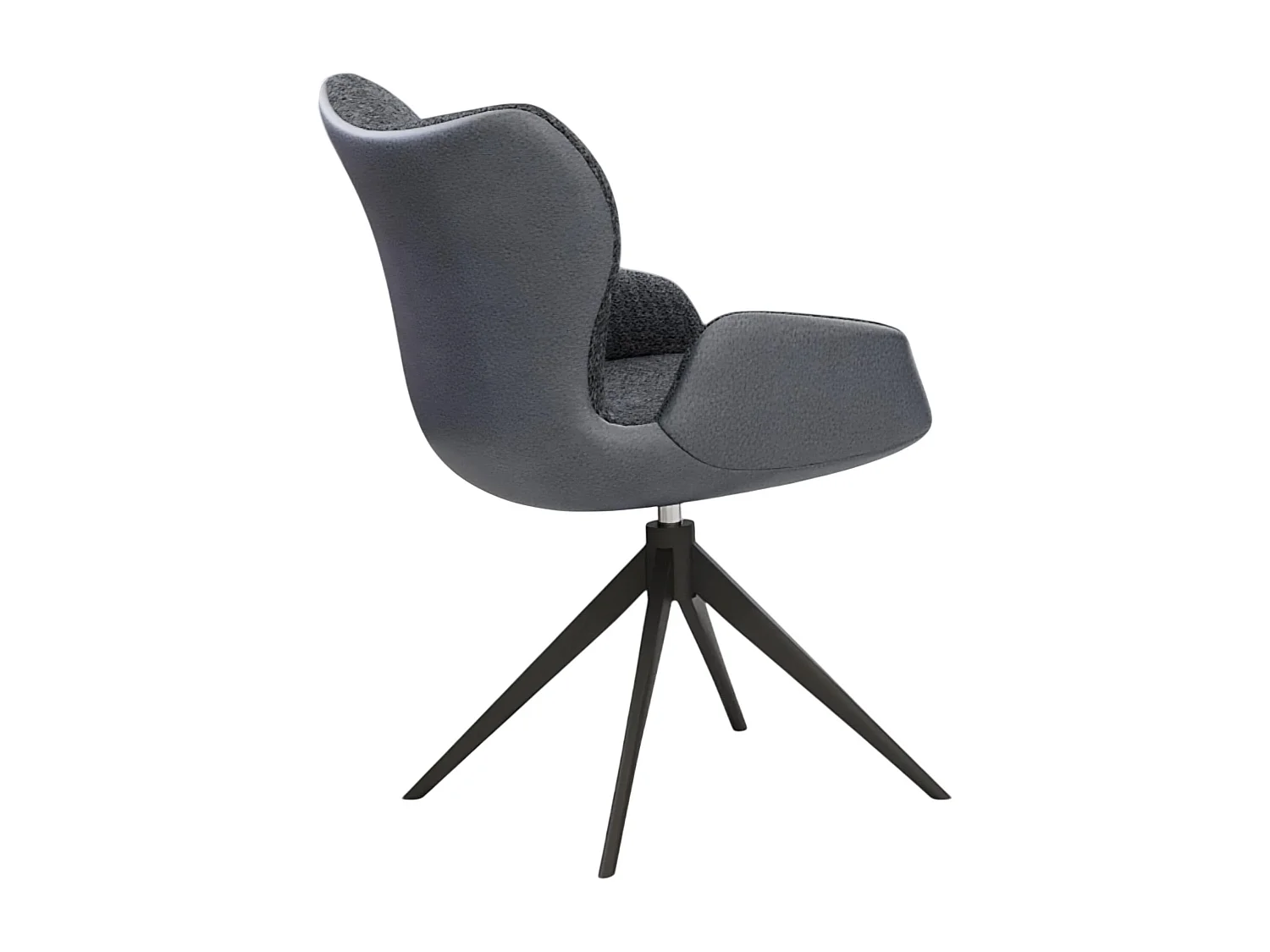 Lot de 2 chaises de salle à manger - tissu et métal - gris foncé - SUZANA