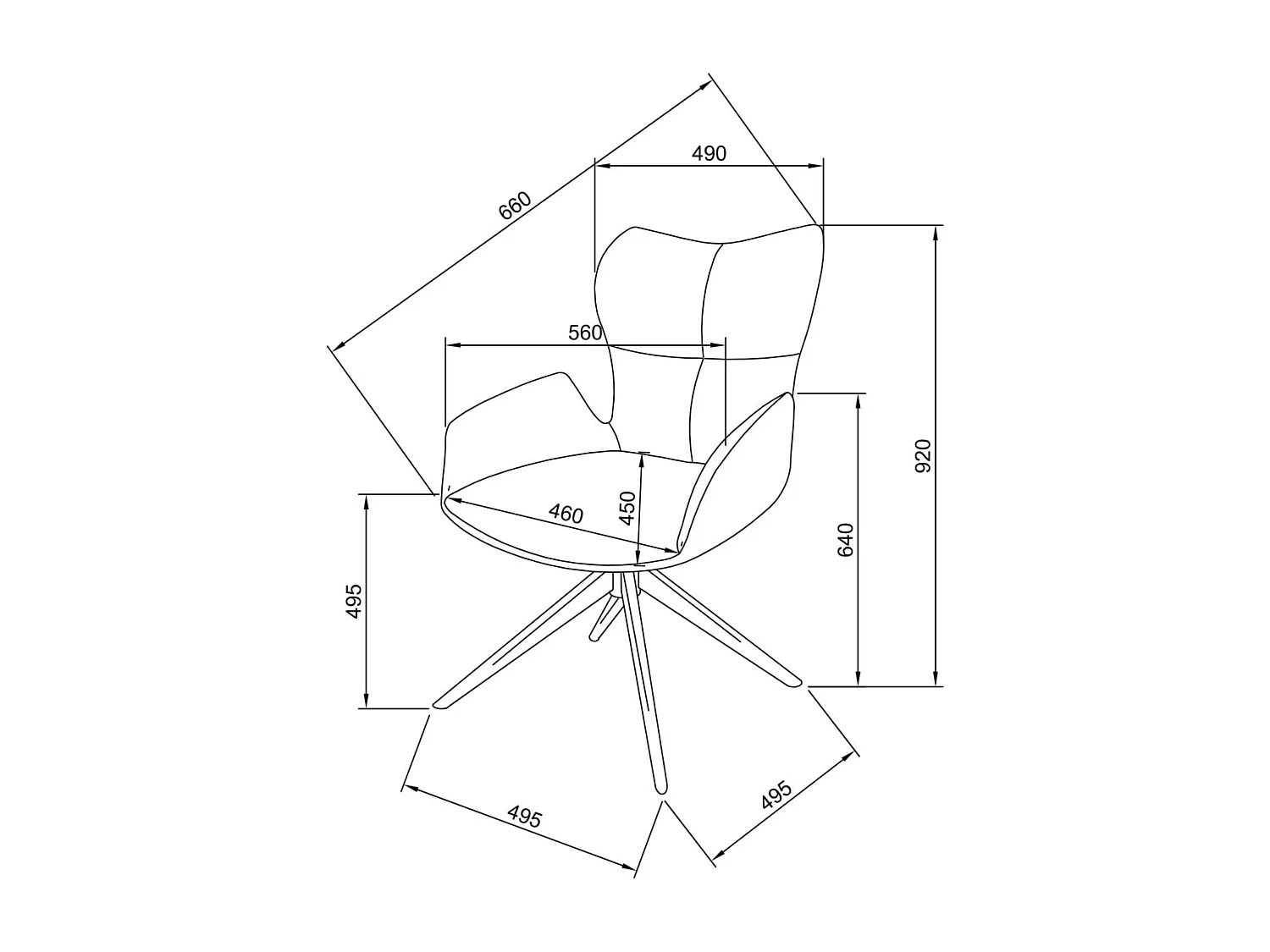 Lot de 2 chaises de salle à manger - tissu et métal - gris foncé - SUZANA