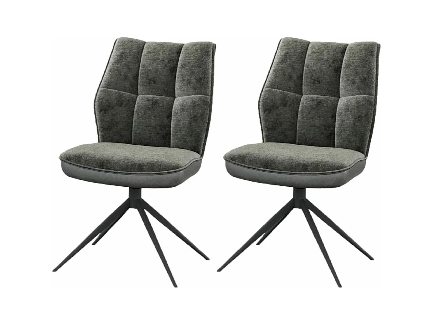 Eetkamerstoel set van 2 - stof en metaal - grijs - BENTI