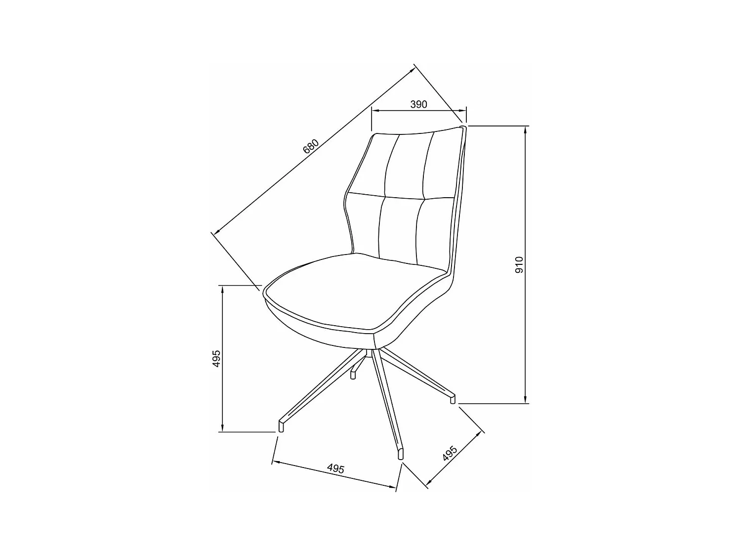 Eetkamerstoel set van 2 - stof en metaal - grijs - BENTI