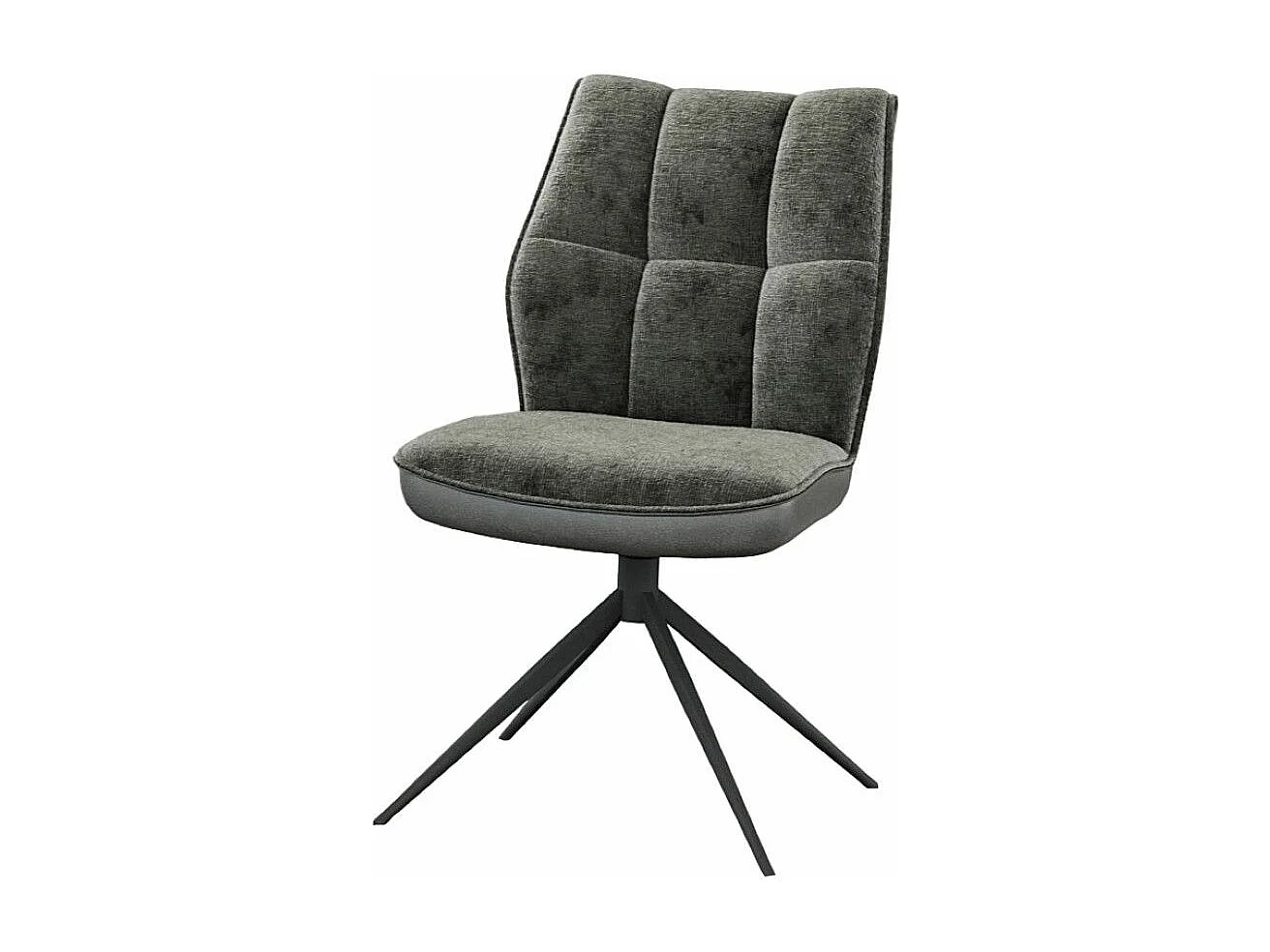 Lot de 2 chaises de salle à manger - tissu et métal - gris - BENTI