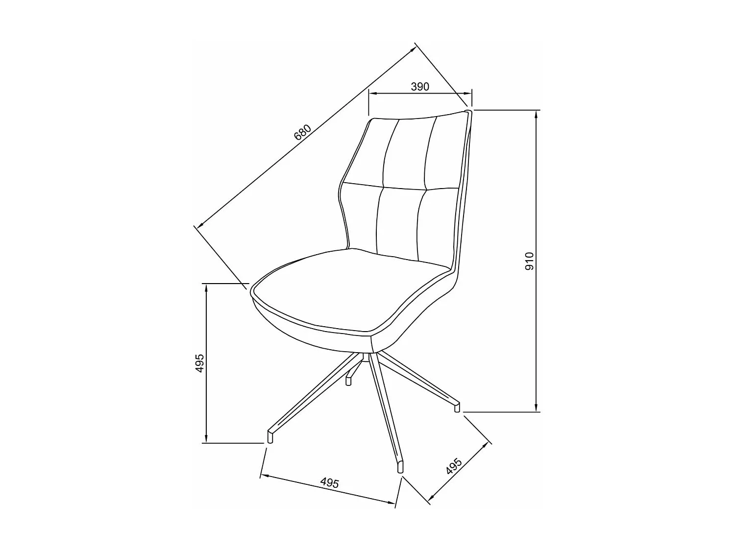 Lot de 2 chaises de salle à manger - tissu et métal - gris - BENTI