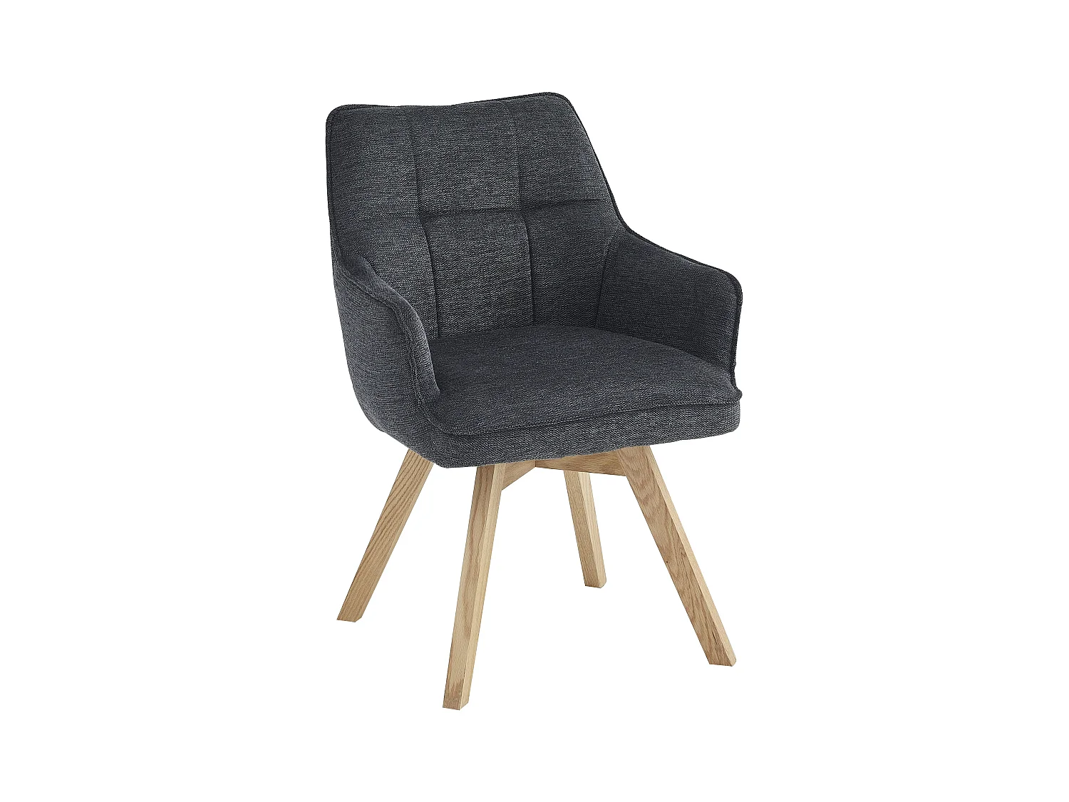 Lot de 2 chaises de salle à manger - tissu et métal - anthracite - VINAL