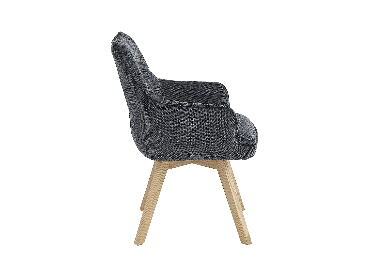 Lot de 2 chaises de salle à manger - tissu et métal - anthracite - VINAL