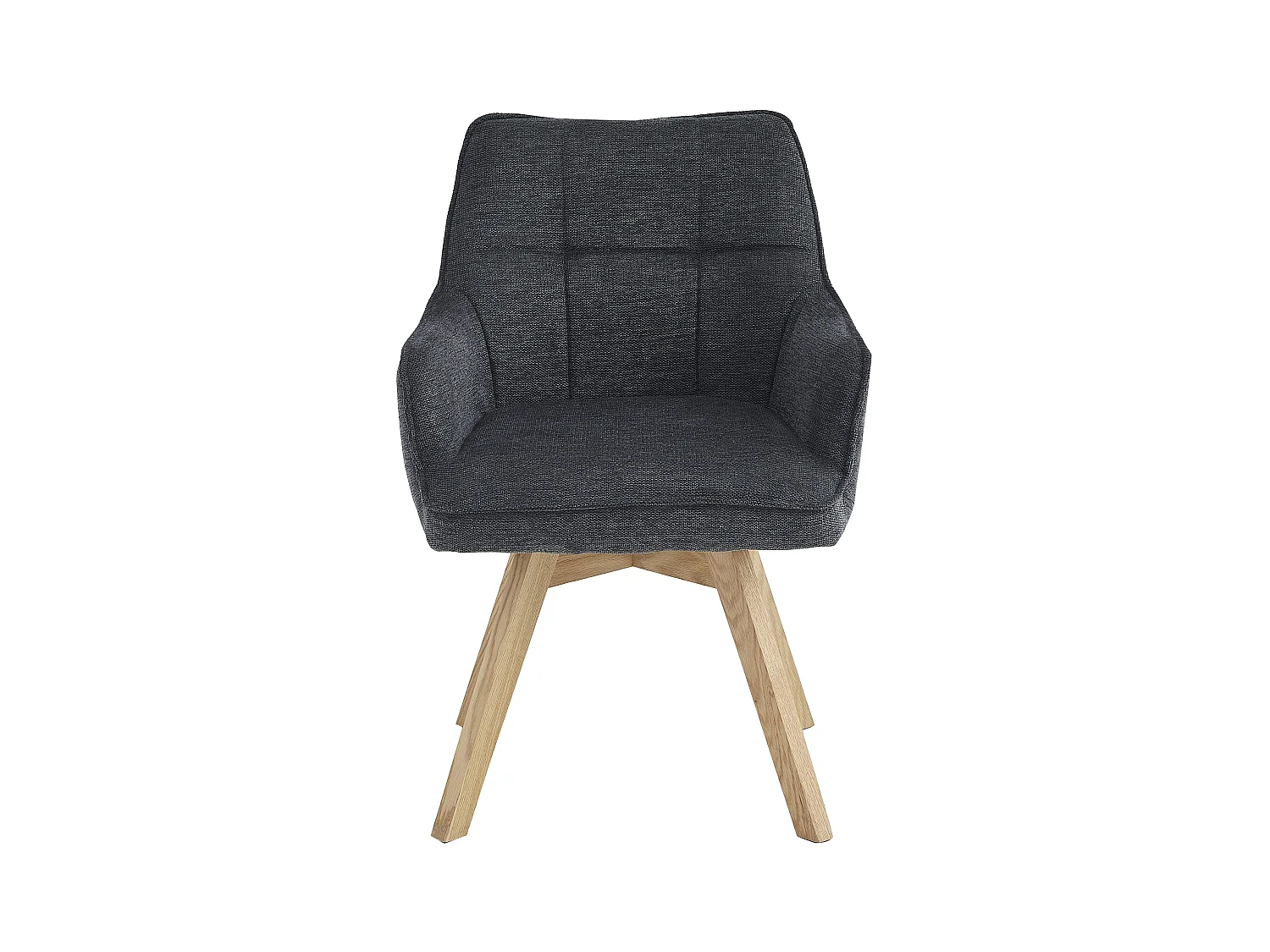 Lot de 2 chaises de salle à manger - tissu et métal - anthracite - VINAL