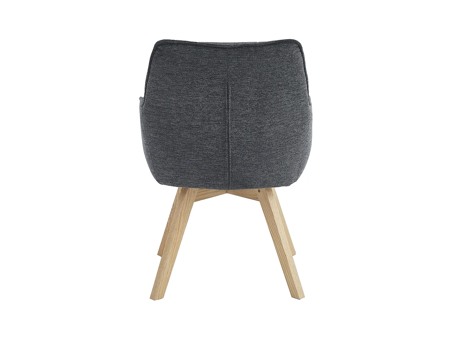 Lot de 2 chaises de salle à manger - tissu et métal - anthracite - VINAL