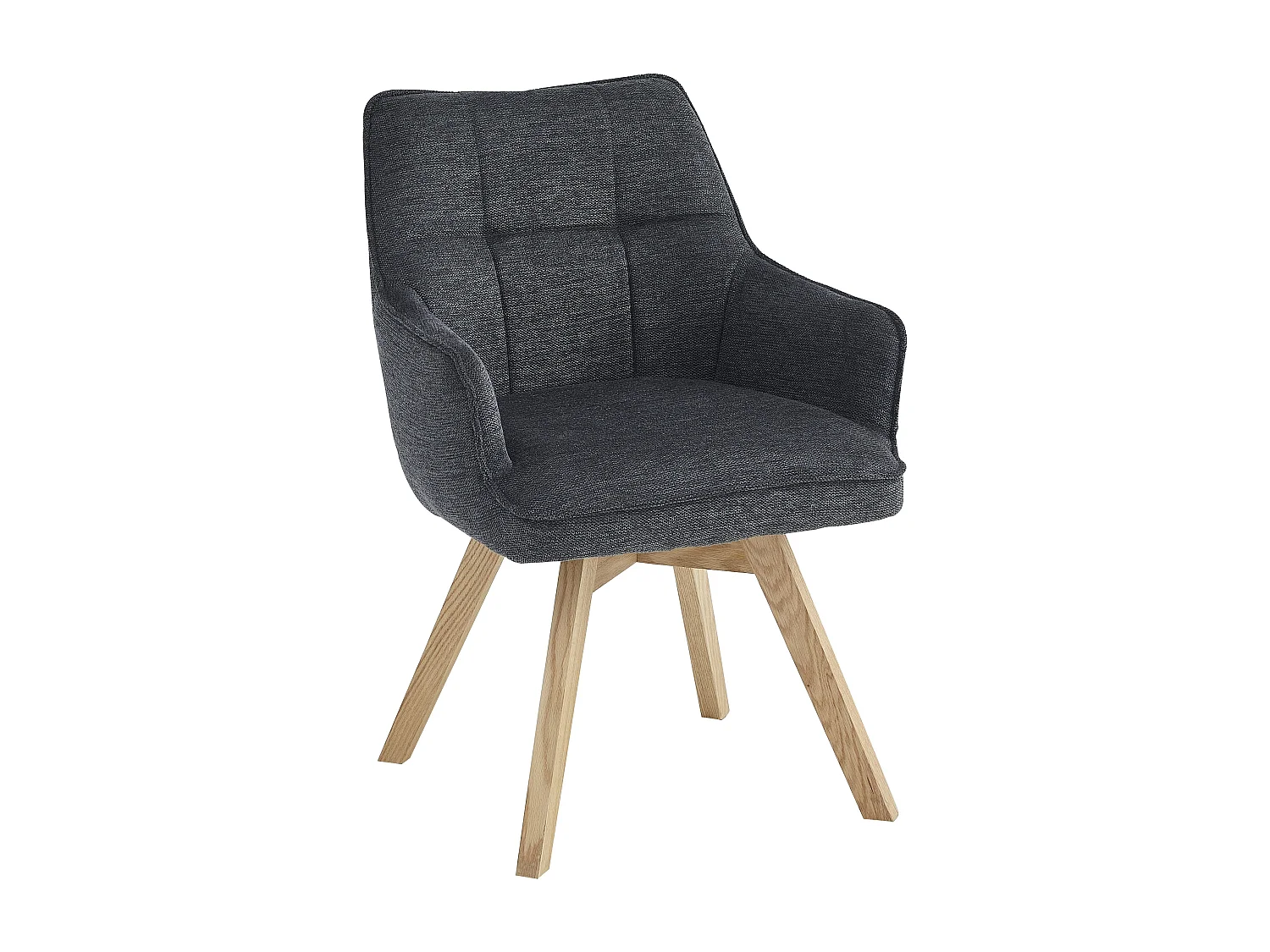 Lot de 2 chaises de salle à manger - tissu et métal - anthracite - VINAL