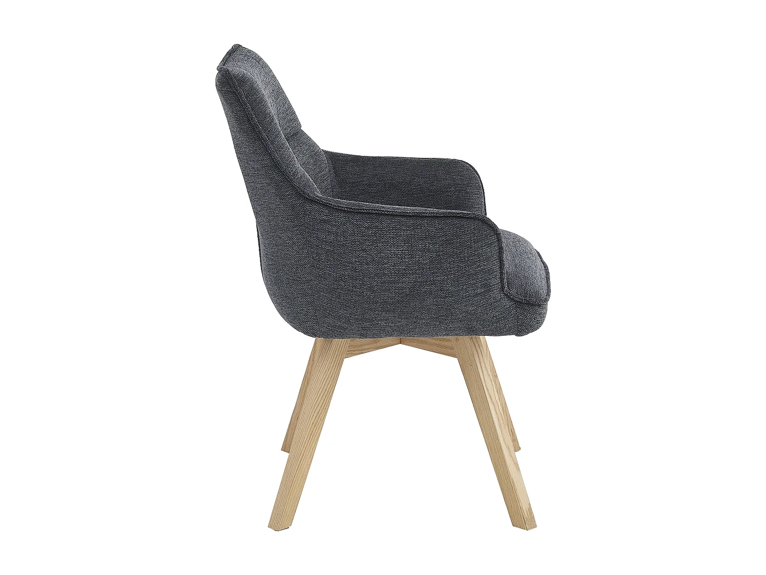 Lot de 2 chaises de salle à manger - tissu et métal - anthracite - VINAL