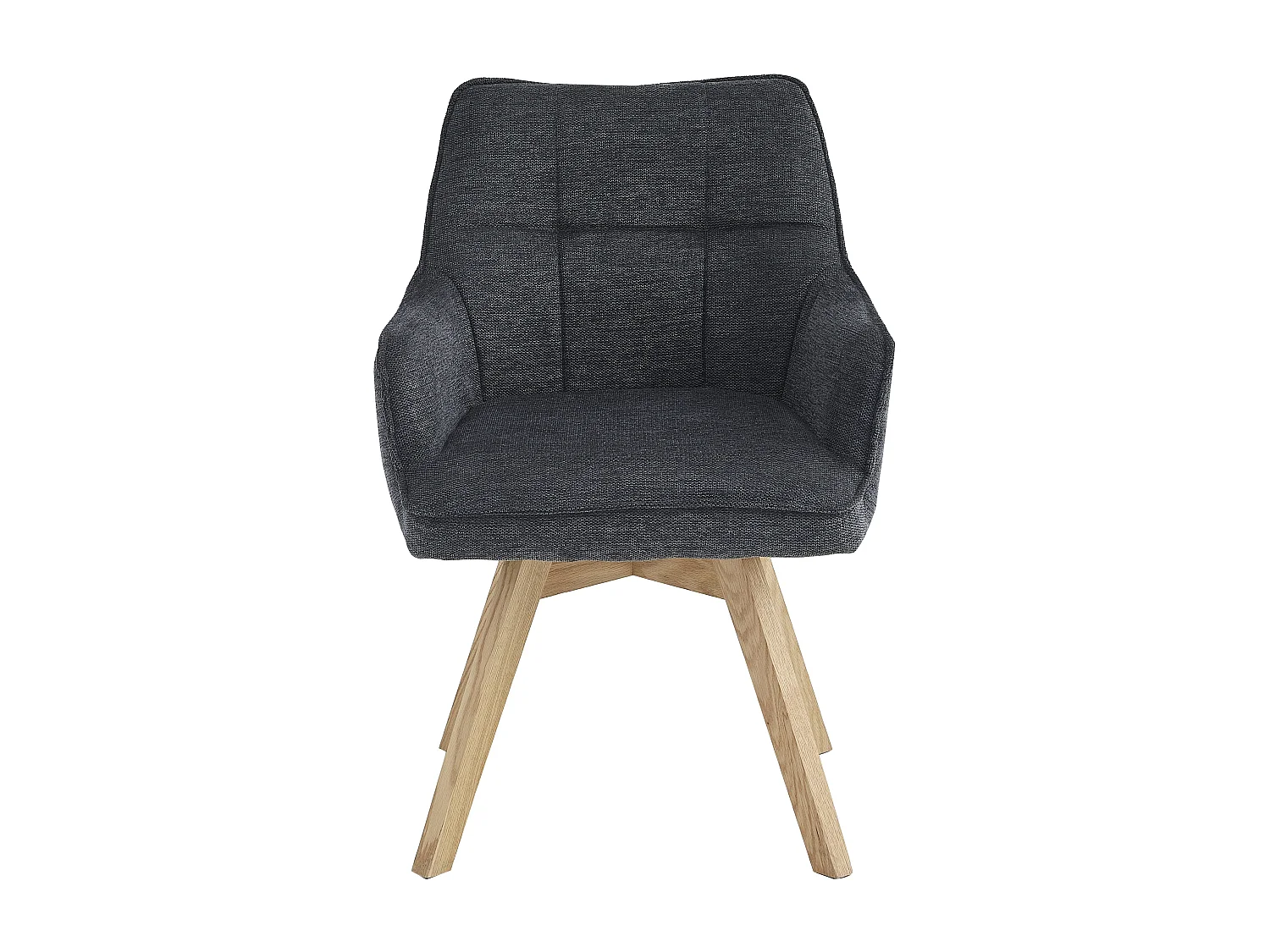 Lot de 2 chaises de salle à manger - tissu et métal - anthracite - VINAL