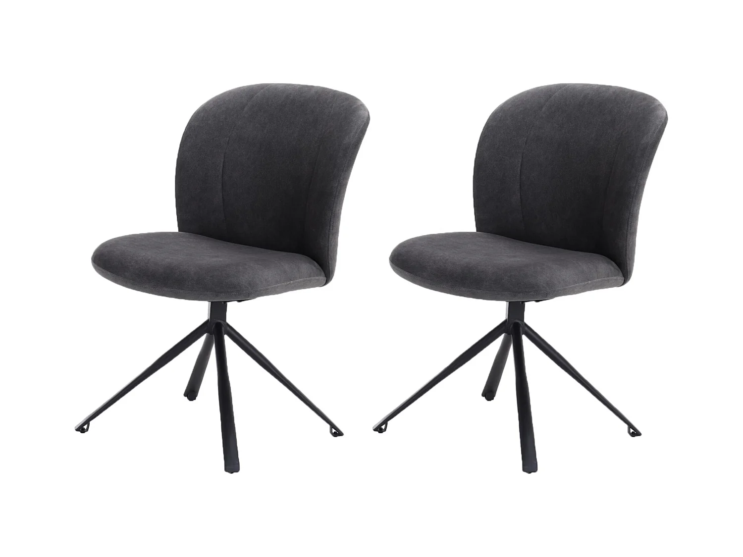 Eetkamerstoel set van 2 - stof en metaal - grijs - GRISELDA