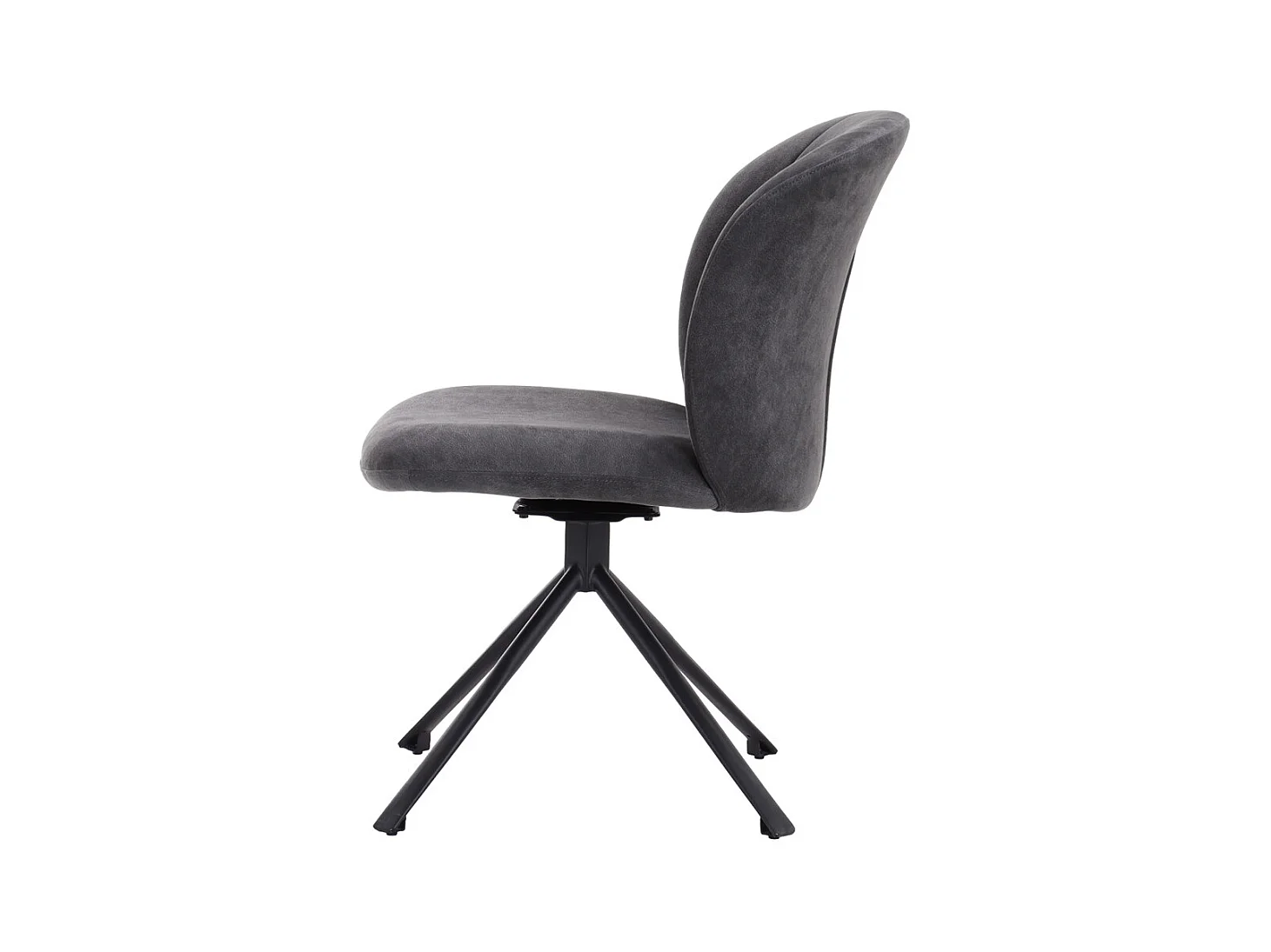 Lot de 2 chaises de salle à manger - tissu et métal - gris - GRISELDA