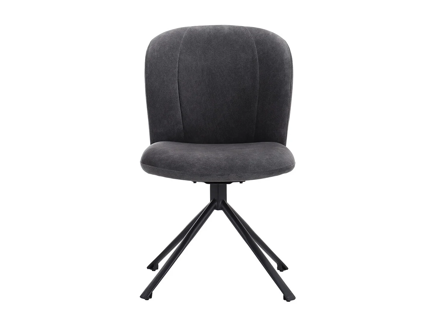 Lot de 2 chaises de salle à manger - tissu et métal - gris - GRISELDA