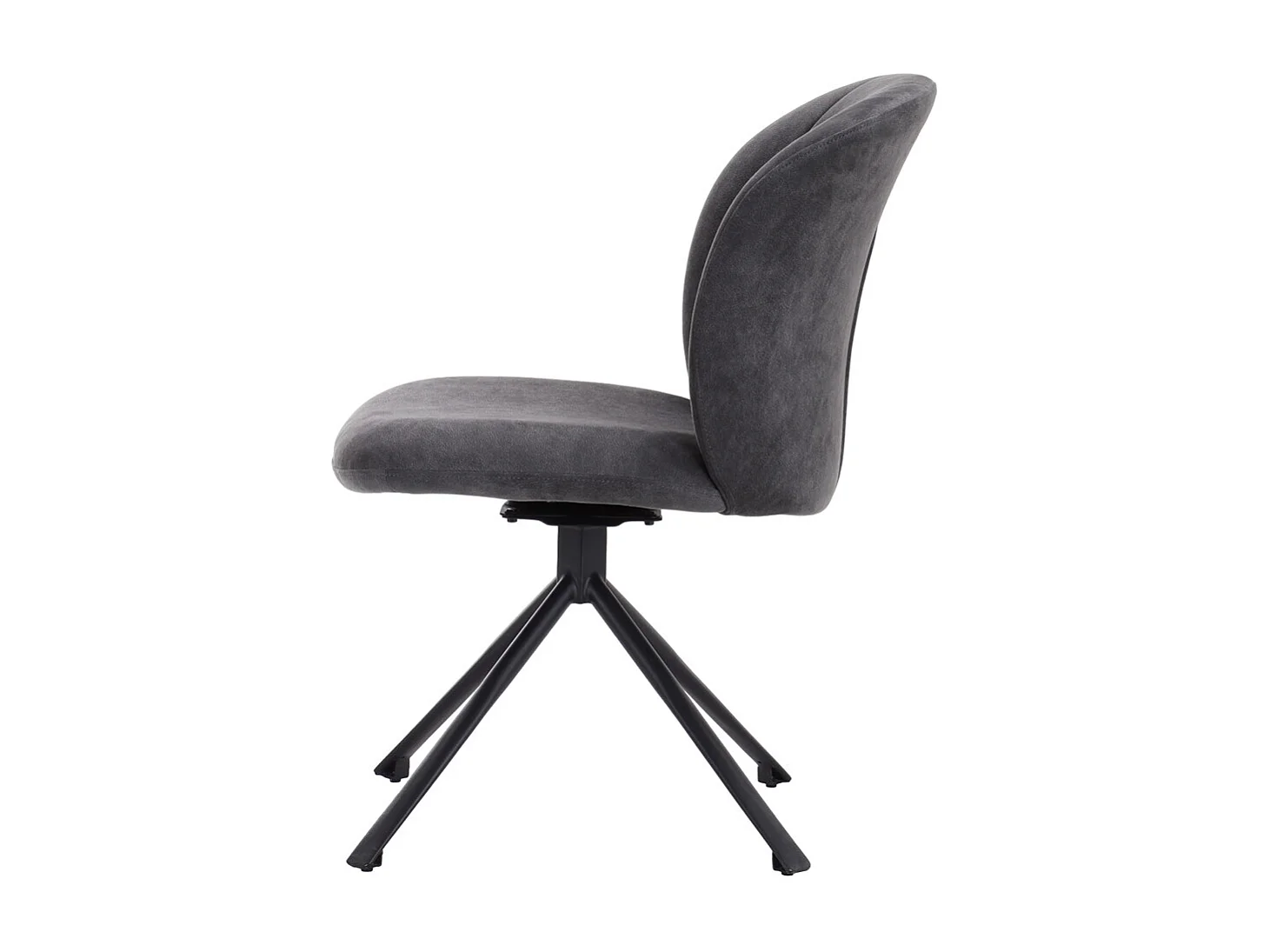 Lot de 2 chaises de salle à manger - tissu et métal - gris - GRISELDA