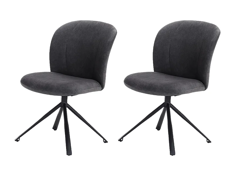 Eetkamerstoel set van 2 - stof en metaal - grijs - GRISELDA