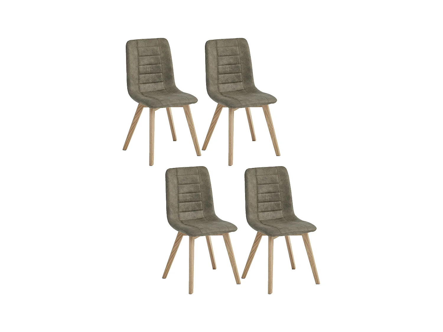 Eetkamerstoel set van 4 - stof & metaal - taupe - VIRANA