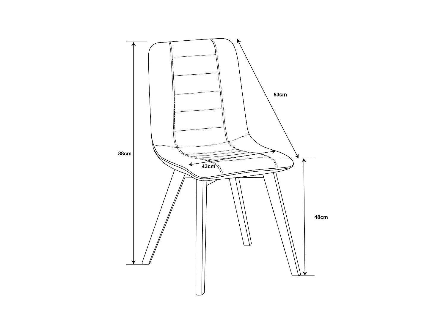 Lot de 4 chaises de salle à manger - tissu et métal - taupe - VIRANA