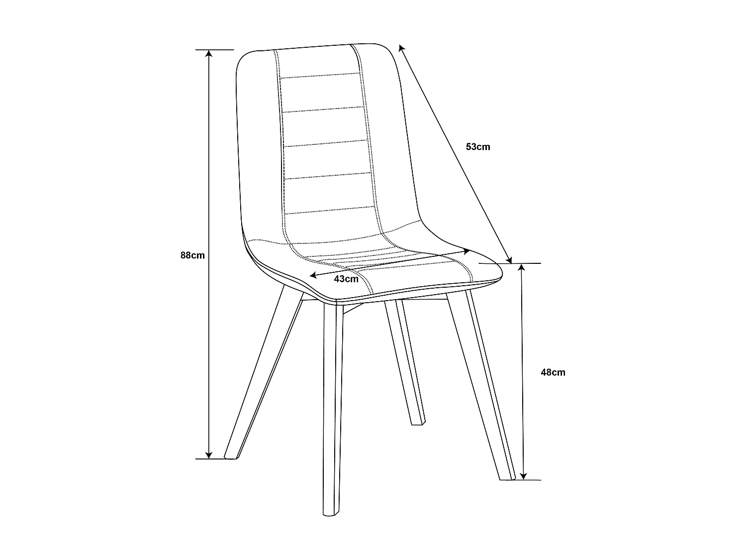 Lot de 4 chaises de salle à manger - tissu et métal - taupe - VIRANA