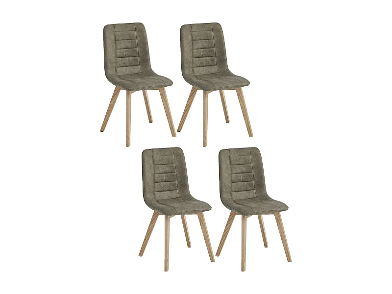 Set di 4 sedie da pranzo - tessuto e metallo - taupe - VIRANA