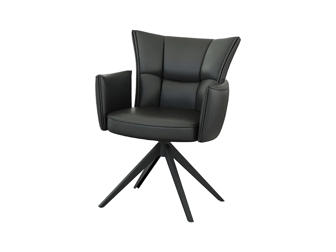 Eetkamerstoel set van 2 - leer - zwart - STRAP