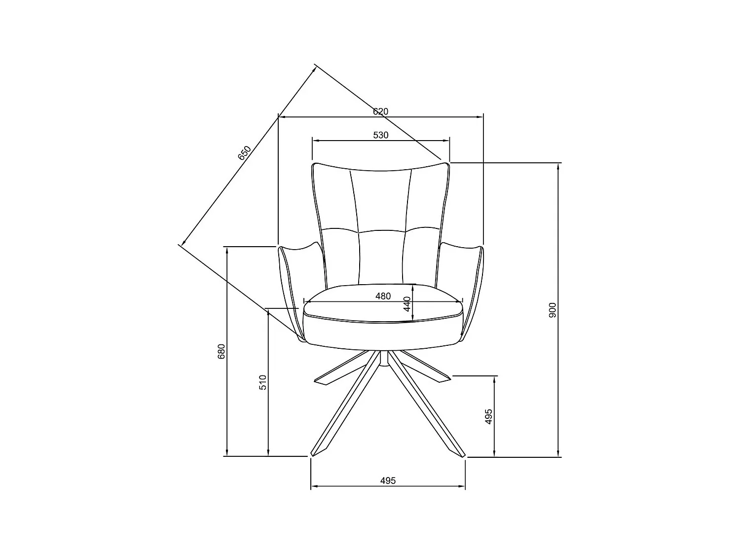 Eetkamerstoel set van 2 - leer - zwart - STRAP