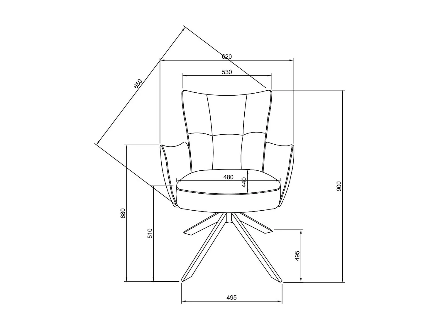 Esszimmerstuhl 2er-Set - Leder - schwarz - STRAP