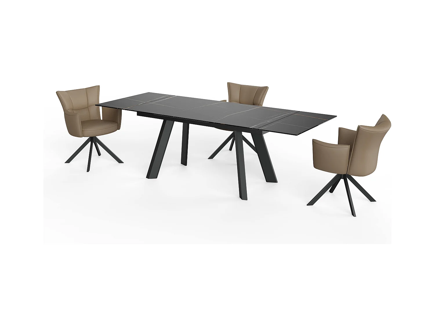 Esszimmerstuhl 2er-Set - Leder - braun - STRAP