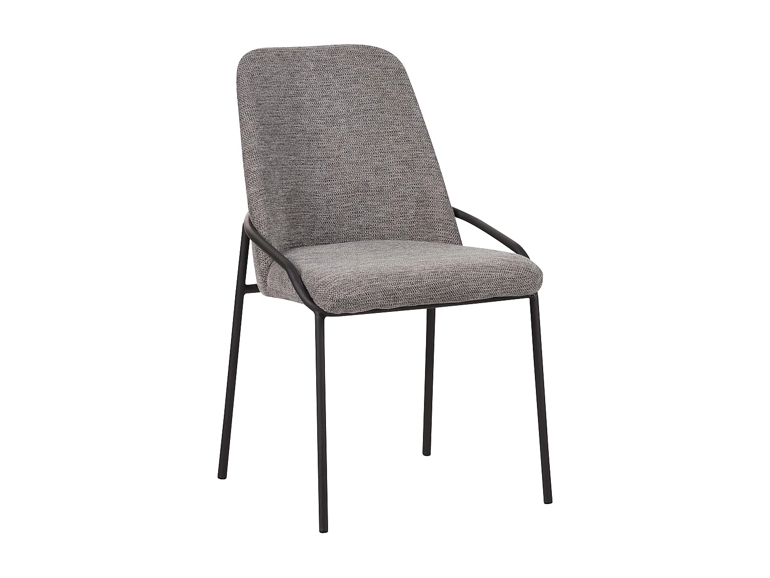 Lot de 2 chaises de salle à manger - tissu et métal - gris - LOW
