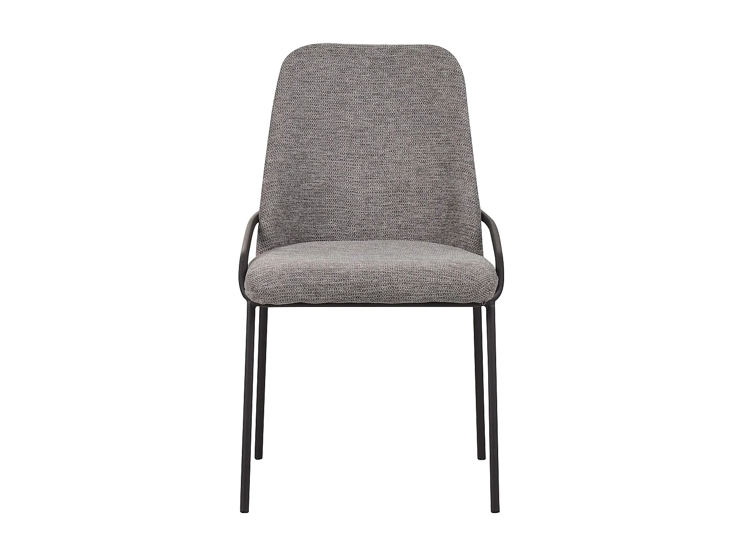 Lot de 2 chaises de salle à manger - tissu et métal - gris - LOW