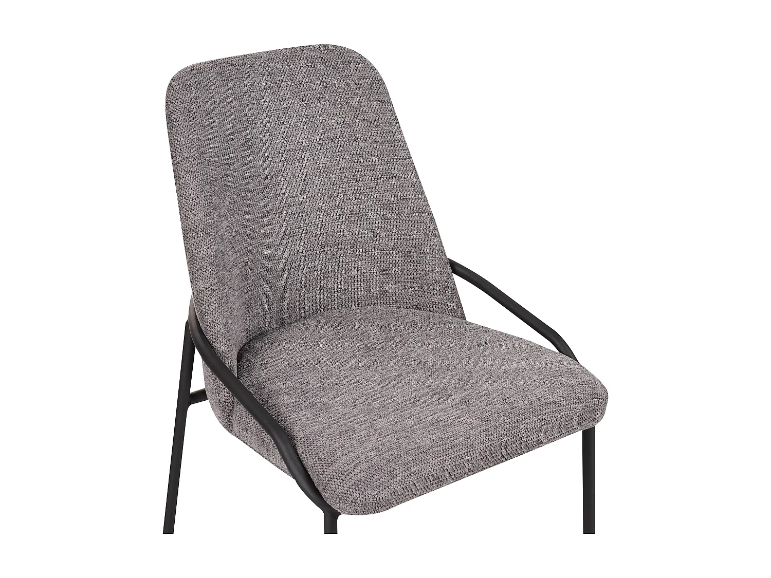 Lot de 2 chaises de salle à manger - tissu et métal - gris - LOW