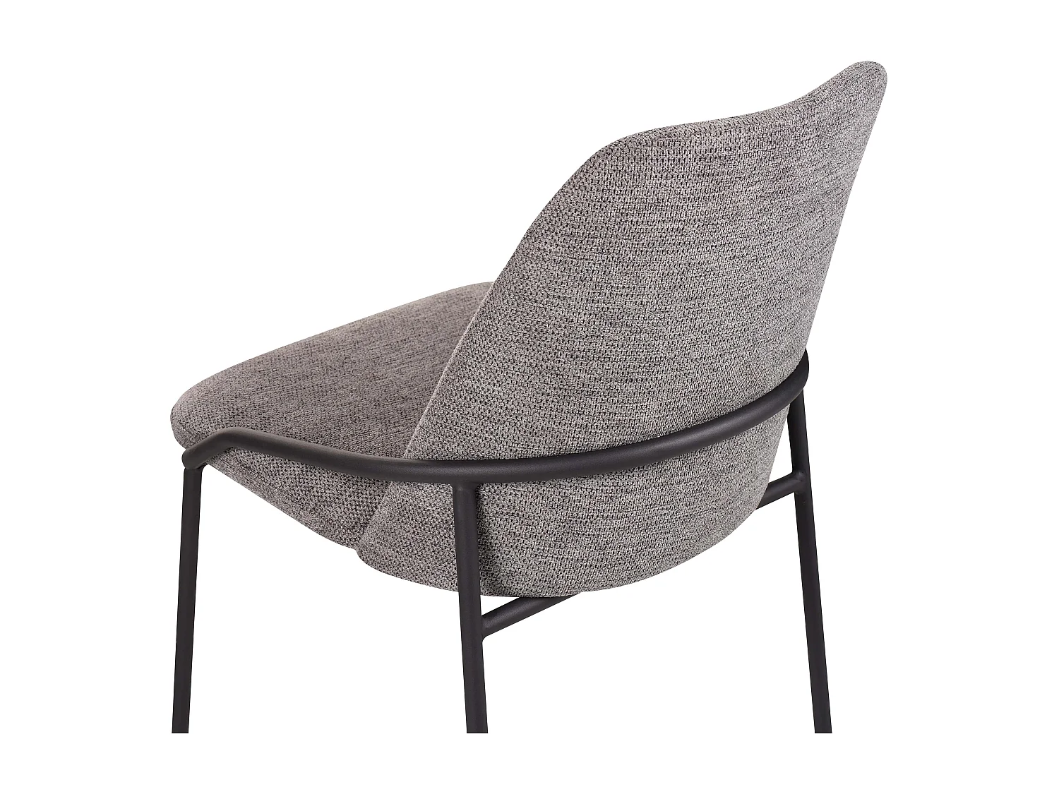 Lot de 2 chaises de salle à manger - tissu et métal - gris - LOW