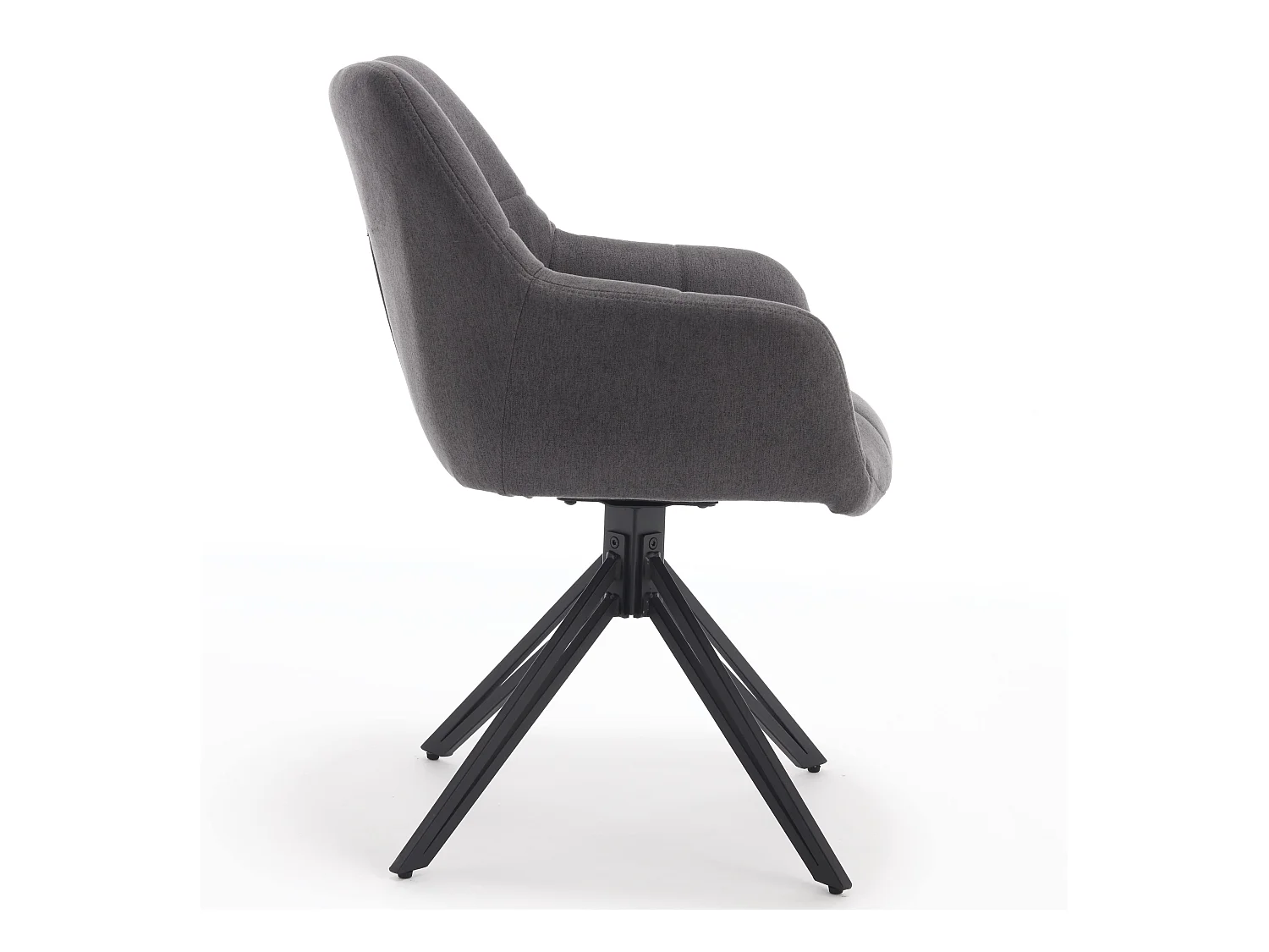 Lot de 2 chaises de salle à manger - tissu et métal - gris - LONDO