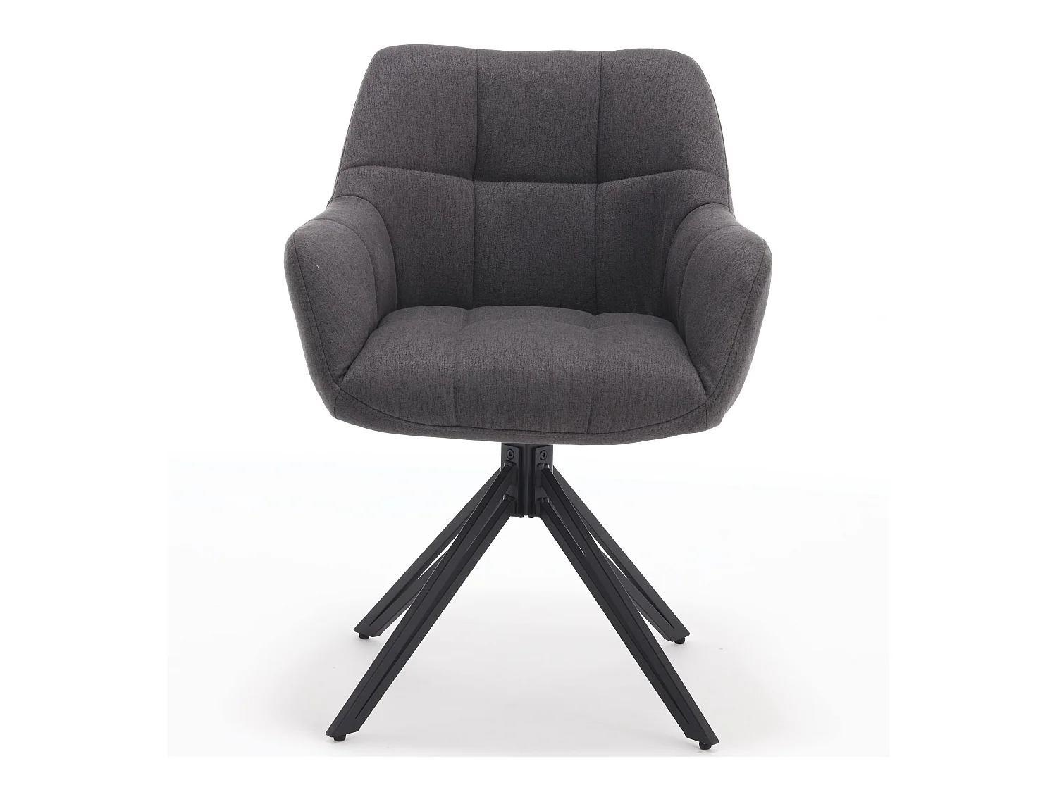 Lot de 2 chaises de salle à manger - tissu et métal - gris - LONDO