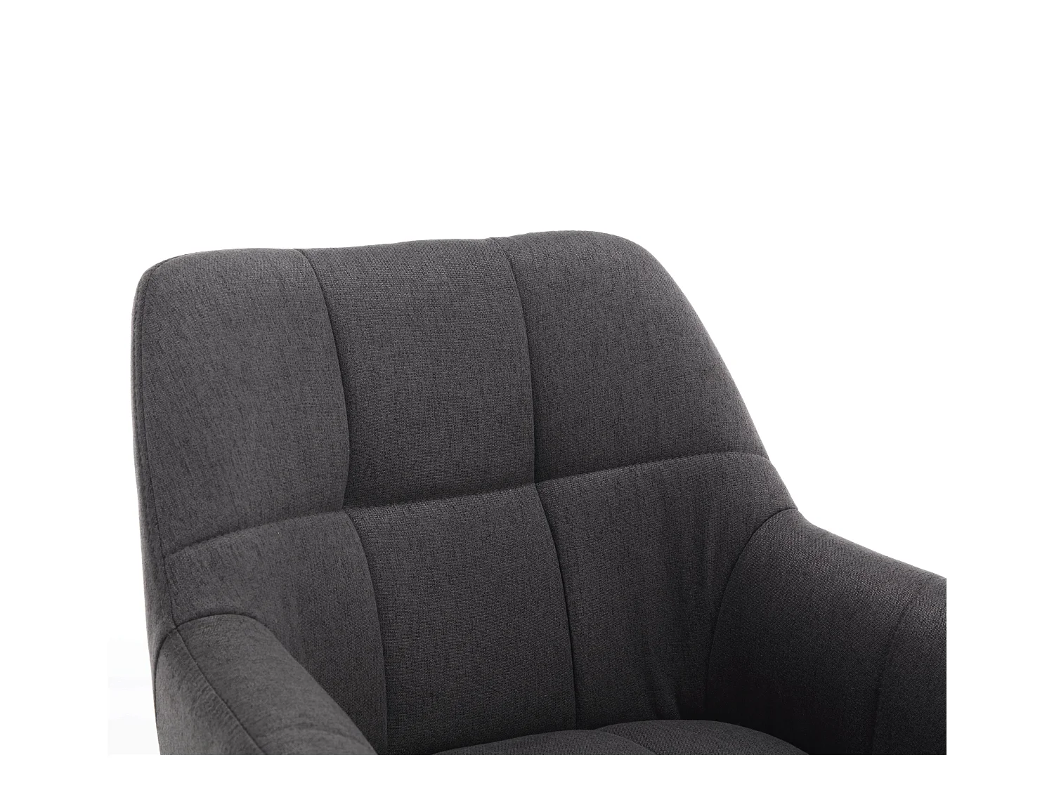 Lot de 2 chaises de salle à manger - tissu et métal - gris - LONDO