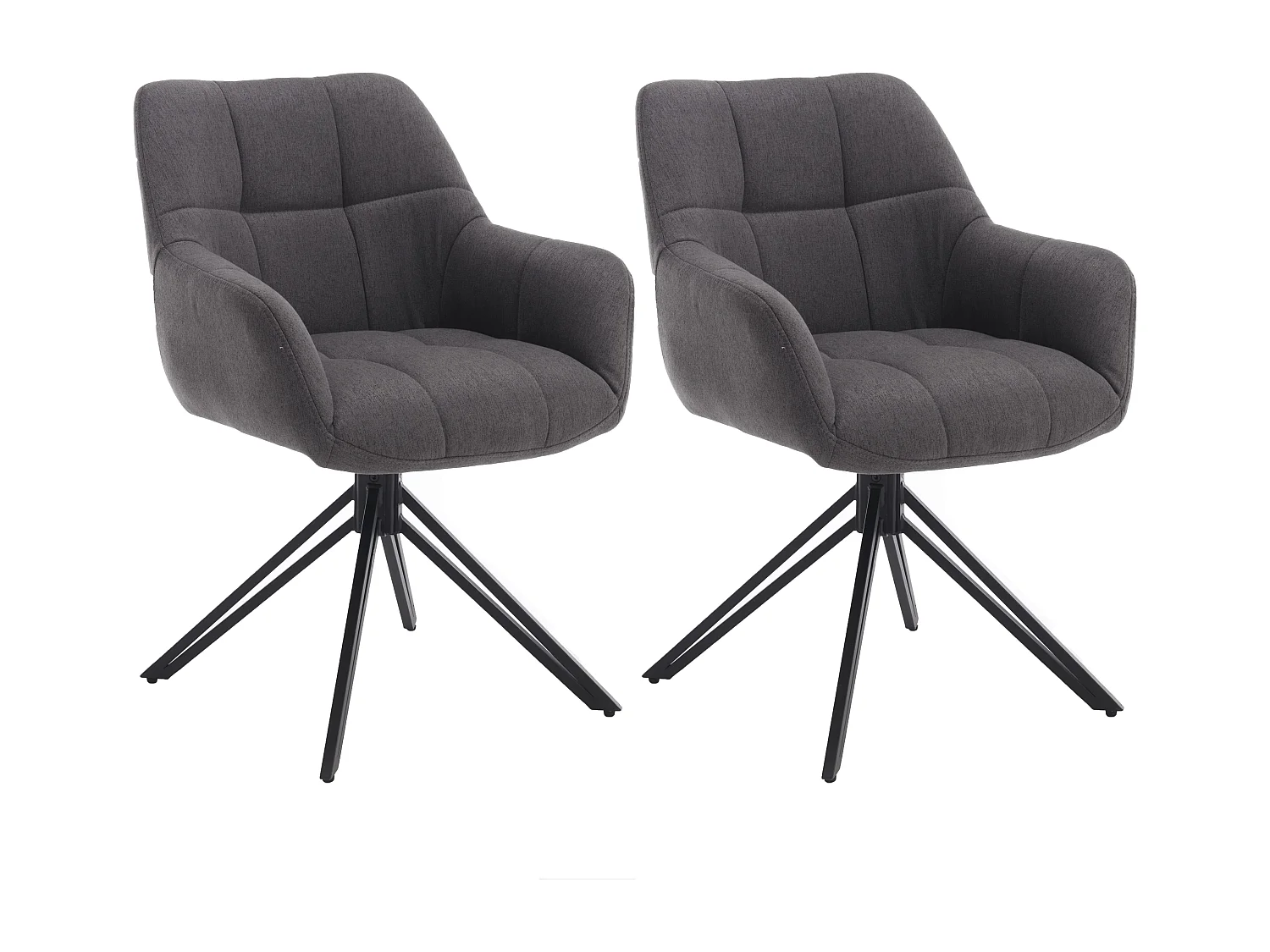 Eetkamerstoel set van 2 - stof & metaal - grijs - LONDO