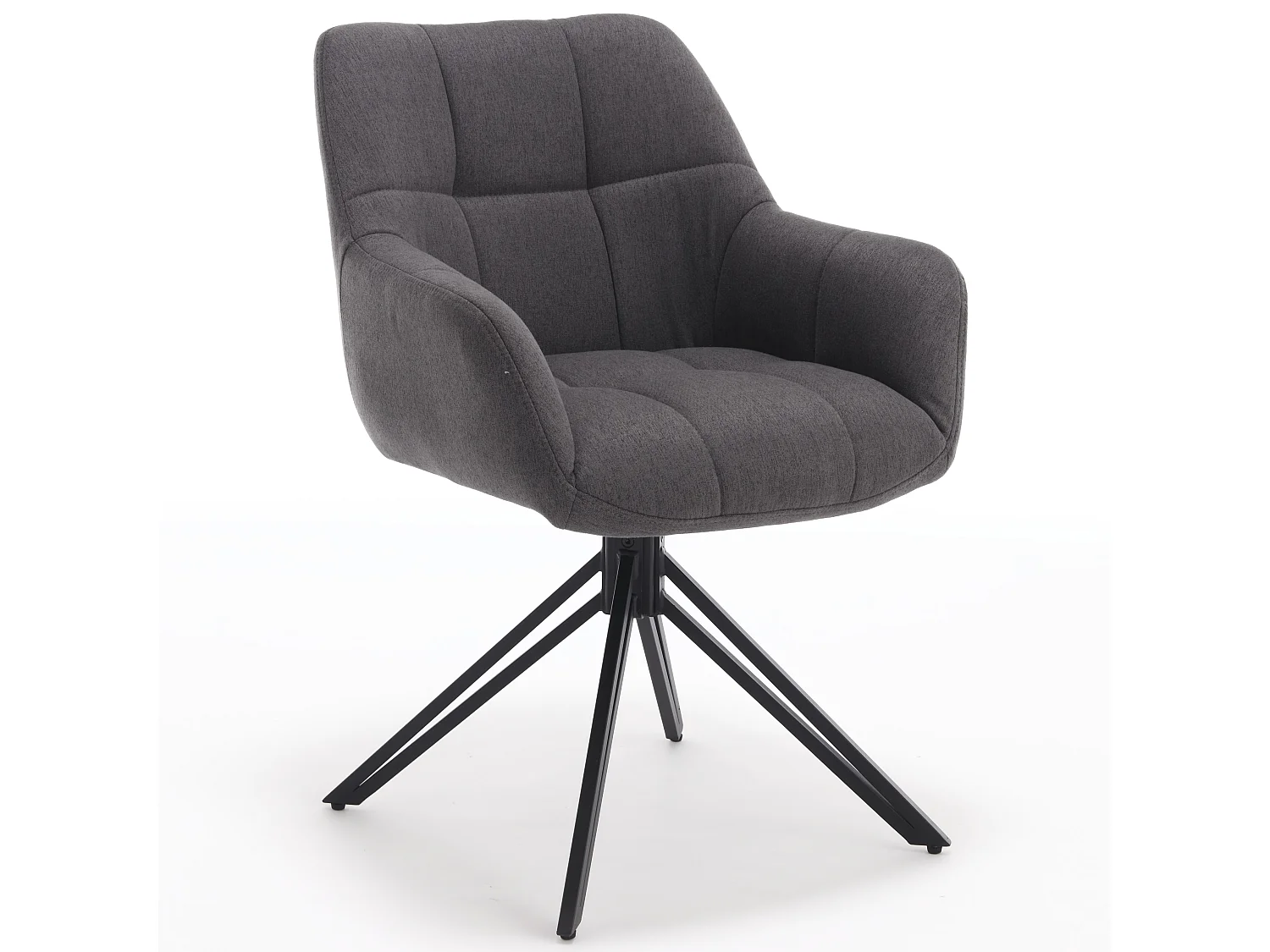 Eetkamerstoel set van 2 - stof & metaal - grijs - LONDO