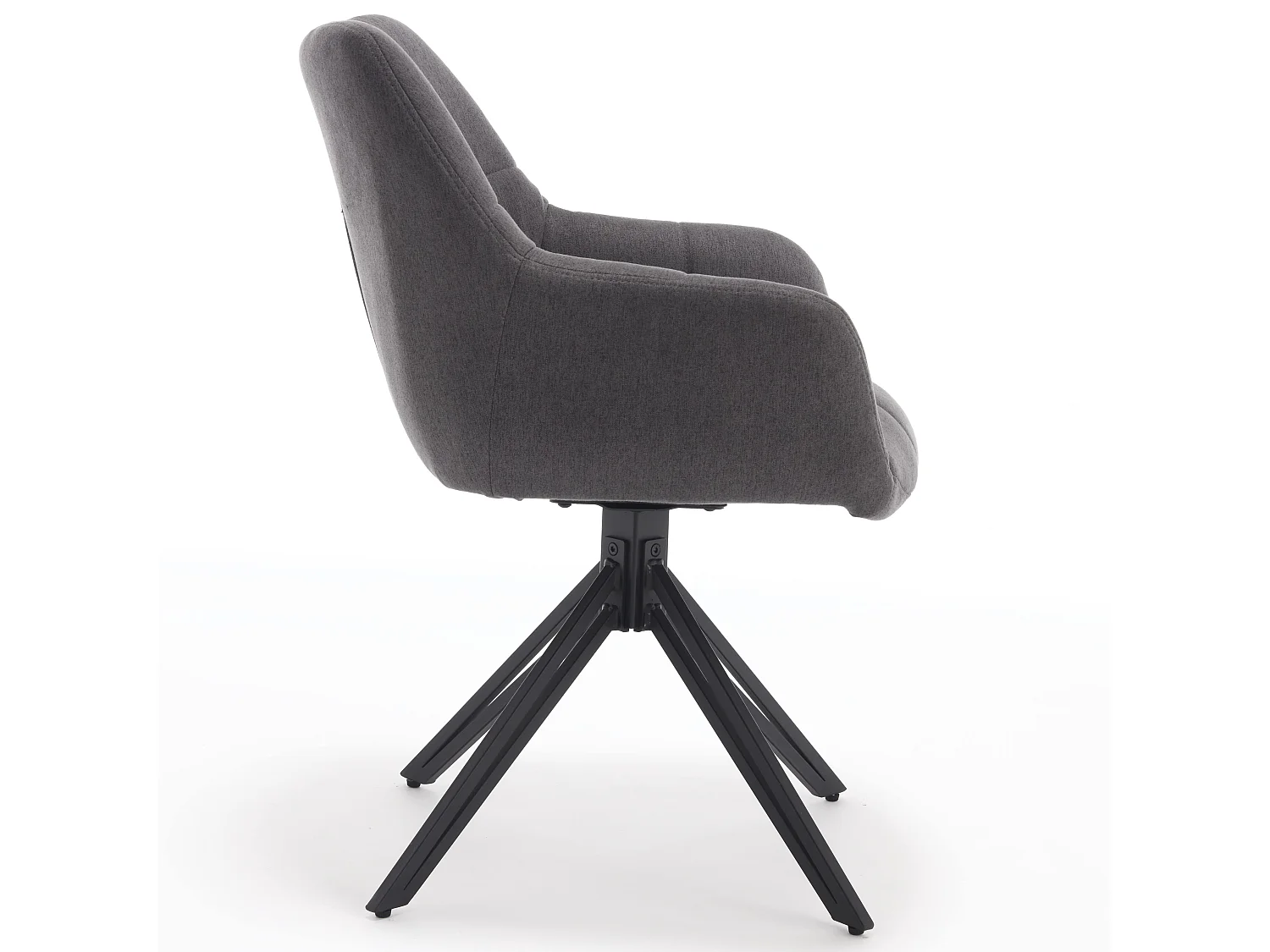 Eetkamerstoel set van 2 - stof & metaal - grijs - LONDO